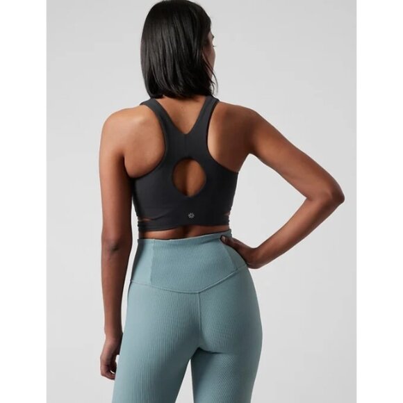 Athleta | Conscious Crop Cut Out Bra In Black (D-DD cup) - Picture 2 of 16